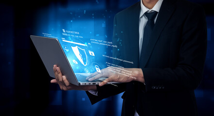 Poster - Cyber security protects against breaches, hacks, and network attacks using strong infrastructure and proactive digital defense strategies. Vouch