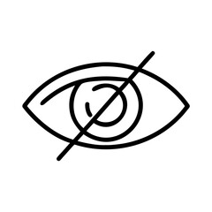 Poster - Eye icon with a diagonal line through it representing hidden or private visibility in a simple line art style