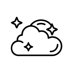 Poster - Outline drawing of a cloud with three stars around it representing a clean and sparkling environment