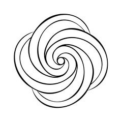 Poster - Swirling spiral design on with curved lines forming a flower shape curves abstract