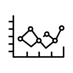 Poster - Line graph with circular data points showing trends and fluctuations on a labeled coordinate system