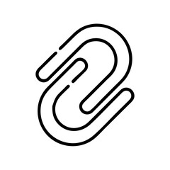 Poster - Illustration of a stylized double paperclip design with rounded edges and a minimalist black outline style