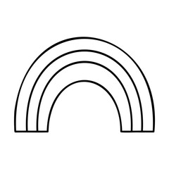 Poster - Outline a rainbow with three arched bands on a curve