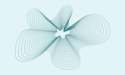 Poster - Intricate Geometric Contour Abstract Design with Soft Pastel Background