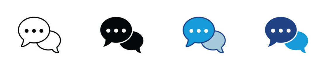 Poster - Chat icon set , Speech bubble symbol , vector illustration .