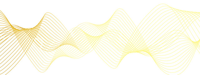 Aufkleber - Modern abstract wave design with thin, evenly spaced yellow curved flowing lines. Smoothly, forming a fluid ribbon structure with soft transitions and dynamic movement with clean, energetic,futuristic