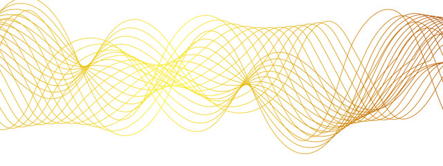 Poster - modern abstract wave design with thin, evenly spaced yellow curved flowing lines. smoothly, forming 