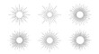 © Shoubj - Collection of six unique circular burst starburst sunburst explosions with dotted and line embellishments and abstract radiating patterns for design elements and graphic resources