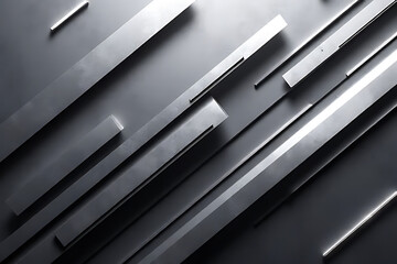 Aufkleber - Diagonal gray and silver rectangular bars with subtle textures and highlights on a dark gray background