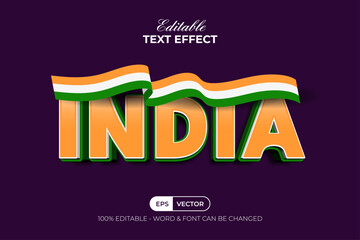 Aufkleber - India Editable Text Effect 3D Design.