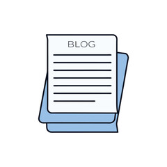 Poster - Vector art of a blog post document stacked on paper isolated on white background