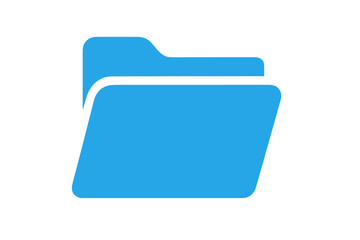 Fototapete - Blue Folder Icon Vector Illustration. Modern File Directory Symbol. Minimalist Document Storage Graphic. Flat Design Office Organization Element. Digital Archive Folder Isolated on White Background