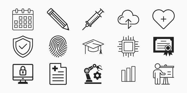A vector set of black web icons for business, internet, and mobile design illustrations
