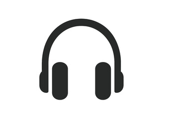 Poster - Minimalist Headphones Icon Vector. Simple Black Headset Symbol for Music App, Audio UI, Website Button, Podcast, Streaming, Sound Design. Isolated Transparent Background Illustration