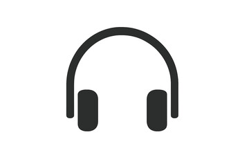 Poster - Minimalist Headphones Icon Vector. Simple Black Headset Symbol for Music, Audio, Podcast, Call Center, Customer Support, App UI, Web Design, Technology, Communication, Isolated Illustration