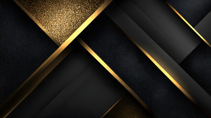 Poster - Abstract black and gold are light with white the gradient is the surface with templates metal texture. soft lines tech diagonal background gold dark. black gold luxury abstract light effect