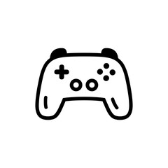Aufkleber - Outline gamepad graphic showcases gaming console design for app icons or brand visuals focusing on entertainment and interactive play.
