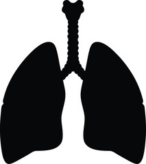 Poster - Black Human Lungs and Trachea - AI Generative
