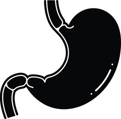 Poster - Black Human Stomach Organ Icon - AI Generative
