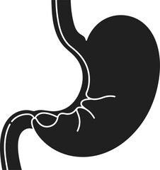 Poster - Black Human Stomach Anatomy - AI Generative
