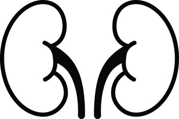 Poster - Black Outline Human Kidneys - AI Generative
