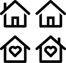 Poster - Vector home symbols in different styles. Ideal for app interfaces, smart home dashboards, and realty designs