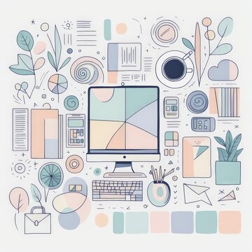 modern creative office desk