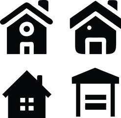 Poster -  house icon set. Includes filled, flat vector styles for versatile use.
