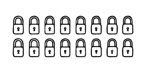 Fototapete - Versatile Logout Icon Set 15 Variations for User Interface Design Featuring Line Style and Clear Visuals on transparent background comprehensive set logout line icons perfect