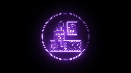 glowing neon software development icon isolated, black background, hd motion graphic animation