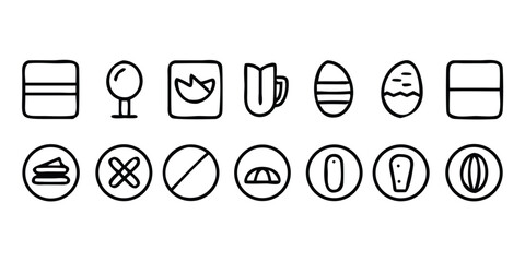 Aufkleber - Mega Set of Menu Line Icons Food and Drink Vector Graphics for Restaurant Design on transparent background This mega set menu line icons features variety