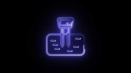 glowing neon software development icon isolated, black background, hd motion graphic animation