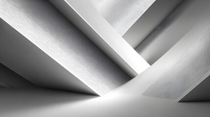 Poster - White geometric abstract background overlaps layer on bright space with lines effect decoration. Modern minimal graphic design element.