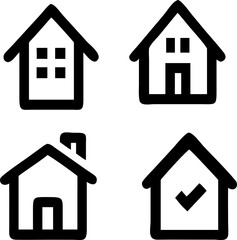Poster - Home icon set for websites, real estate apps, and housing-related projects. Vector format.
