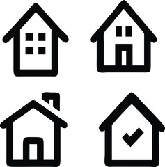 Poster - Home icon set for websites, real estate apps, and housing-related projects. Vector format.