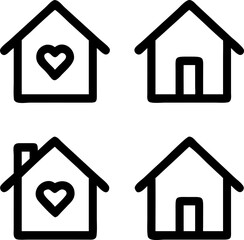 Poster - House vector icons in outline, styles. Designed for apps, websites, and real estate projects.