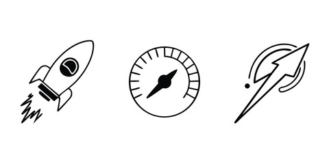 Aufkleber - Mega Set of Speed and Acceleration Line Icons on transparent background