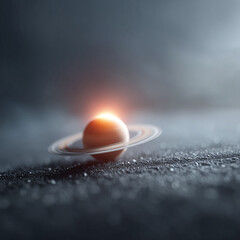 Wall Mural - striking conceptual image featuring a planet with prominent rings, bathed in ethereal light against 
