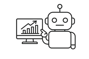 Poster - Trading bot showing growth chart on computer screen  