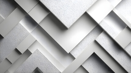 Poster - Abstract white background with texture pattern, layered geometric triangle shapes, white and grey glossy squares, abstract tech banner design. Graphic design element stripes concept for web, flyer