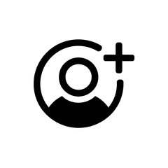 Aufkleber - User with Add Symbol Represents Adding New User Profile or Contact in Application Interface