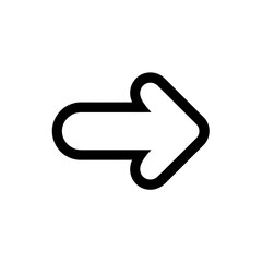 Poster - Thick Lined Right Arrow Icon Pointing Rightwards on a White Background for Navigation