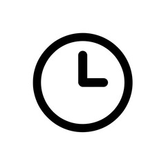Poster - Simple Black and White Clock Icon Illustration Indicating Nine O'Clock Time Round Symbol