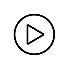 Aufkleber - Simple Black and White Play Button Icon Representing Media Playback and User Interface Element