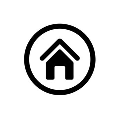 Aufkleber - Iconic Home Button Symbol within Circular Frame Navigation and User Interface Design Element