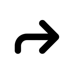 Poster - Rightward Arrow with a Retro Curve A Simple Graphic Design Element for Wayfinding and Navigation