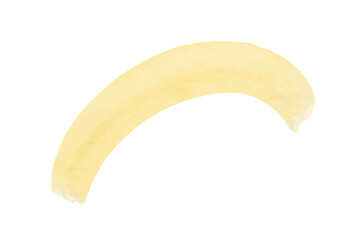 Leinwandbilder - Vibrant yellow watercolor curve forming graceful semi-circular arc, providing transparent overlay for minimalist graphic design compositions