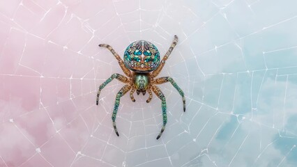 Dazzling Arachnid with Intricate Web Design Captures Attention with Its Unique Beauty