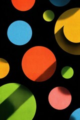 Poster - Abstract colored circles on textured dark background in modern design
