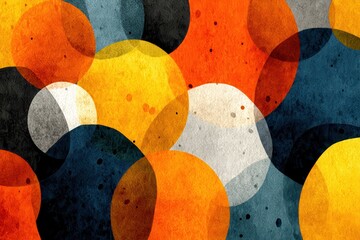 Poster - Abstract pattern of rounded colorful shapes blended in vibrant harmony